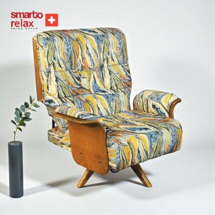 Smarto Relax TV Koltuğu Berjer (Çok Renkli) – Genova Luce (Berjer + Puf), Döner Mekanizmalı, Manuel Sırt Dayama, Ergonomik, Kadife/Şönil Kumaş, Dekoratif Tekli Koltuk(Salon/Oturma Odası) - Görsel 2