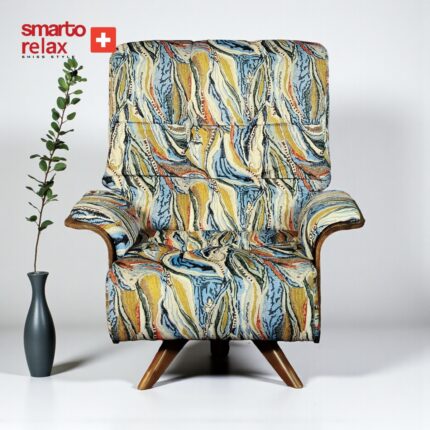 Smarto Relax TV Koltuğu Berjer (Çok Renkli) – Genova Luce (Berjer + Puf), Döner Mekanizmalı, Manuel Sırt Dayama, Ergonomik, Kadife/Şönil Kumaş, Dekoratif Tekli Koltuk(Salon/Oturma Odası) - Görsel 3