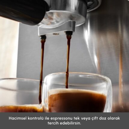 Karaca Coffee Art 1101 Süt Köpürtücülü, 20 Bar Basınçlı, Espresso, Latte, Cappuccino, Americano Makinesi 1,5l Inox - Görsel 5