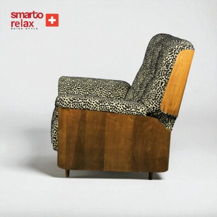 Smarto Relax TV Koltuğu Berjer – Napoli Serisi (Berjer + Puf), Sabit Mekanizmasız, Ergonomik Tasarım, Kadife/Şönil Kumaş, Doğal Ahşap Arka Panel, Dekoratif Tekli Koltuk (Salon/Oturma Odası) - Görsel 5
