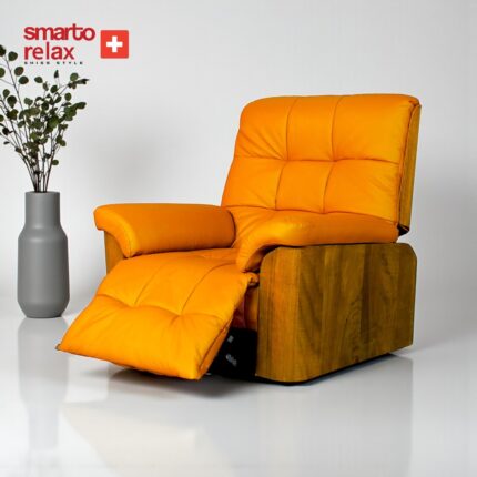 Smarto Relax swiss style TV Koltuğu Berjer (Kahverengi) – Münih Serisi, Elektrikli Kademeli Sırt Dayama, Ergonomik, Deri Döşeme, Kontrol Panelli, Dekoratif Tekli Koltuk - Görsel 4