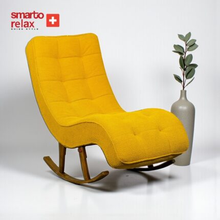 Smarto Relax swiss style Dinlenme Koltuğu Paris 2 Serisi (Sarı) –, Sallanan Ergonomik, Teddy/Şönil Kumaş, Modern Dekoratif Tekli Koltuk (Salon/Oturma Odası) - Görsel 2