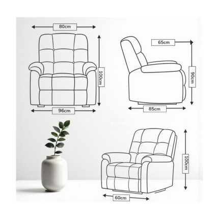 Smarto Relax TV Koltuğu Berjer PORTO Comfort –, Elektrikli Kademeli Sırt Dayama, Ergonomik Tasarım, Bukle (Bouclé) Polyester Kumaş, Kontrol Panelli, Dekoratif Tekli Koltuk (Salon/Oturma Odası)(sari) - Görsel 5