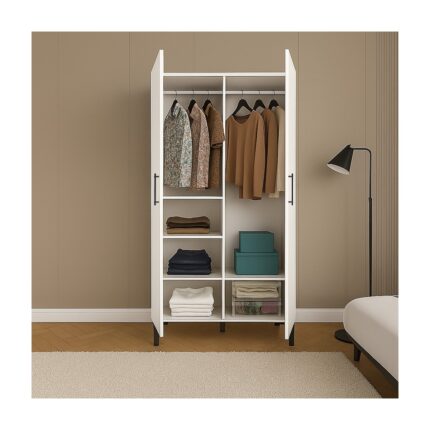 Mukotoys Minimalist 2 Kapaklı Elbise Dolabı Mdf 200 x 80 x 45 - Görsel 2