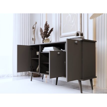 Melura Home Lunaris Konsol 120 cm %100 Mdf Lake Ahşap Ayaklı - Görsel 3