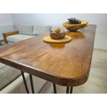 Modüler Ekipman %100 Masif Ahşap Bar Masası | Mutfak Adası, Kahve Köşesi, Yemek Masası, Oturma Odası Bistro Alanı - Görsel 3