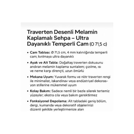 İms Zigon Dünyası Star Modern Ahşap Orta Sehpa-Cam Üst Yüzeyli 75X45 cm Şık ve Dayanıklı Tasarım - Görsel 2