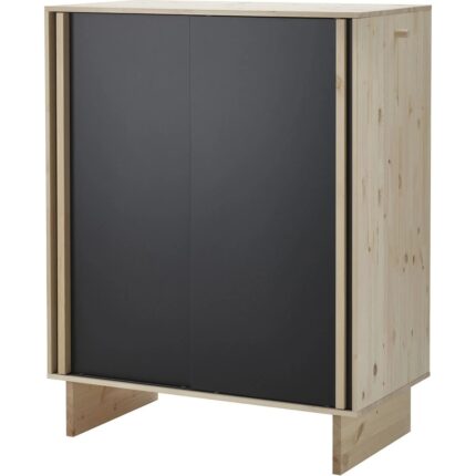 IKEA Glamberget Sürgü Kapaklı Gardırop Çam Siyah 117 x 63 x 150 Cm