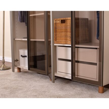 Donaco İtra 4 Kapaklı Gardırop – Krem Gövde, Camlı Kapak - Görsel 4