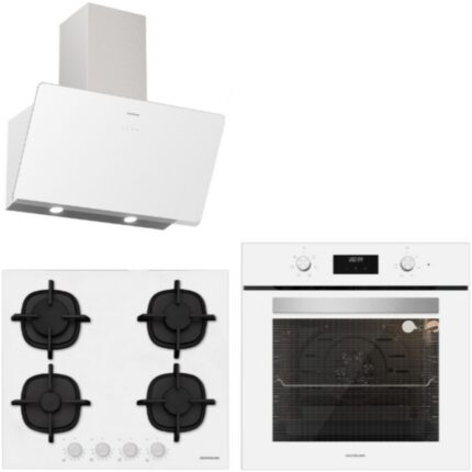 Silverline Beyaz Cam Ankastre Set BO6502W02-3457 SOHO-CS5427W01