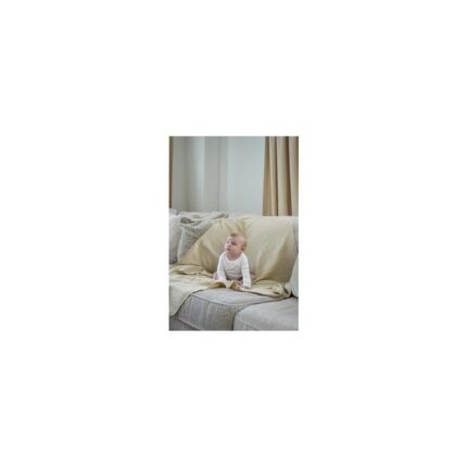 Mena Rise Müslin Bebek Kundak Örtüsü 120X120 cm -%100 Pamuk 4 Kat Müslin Bebek Battaniye (Bej) - Görsel 2