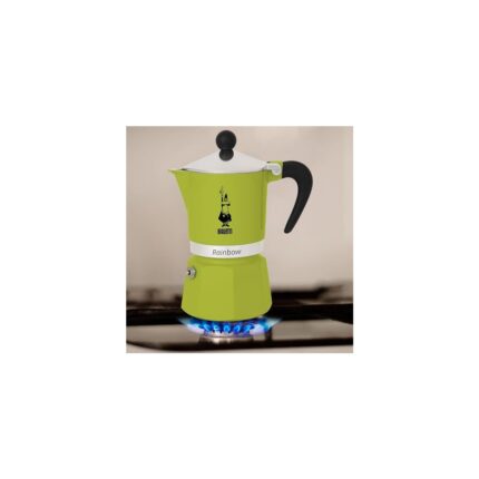 - Rainbow: 6 Cups Ocak Üstü Espresso Pişirici - 250ML - Yeşil Renk - Alüminyum Gövde - Patentli Güvenlik Valfi - Tüm Ocak Türleri Için Uygundur (Indüksiyon Hariç) - Görsel 3