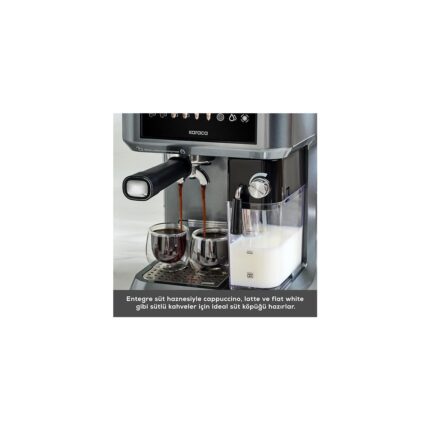 Mycaffe Barista S10 Entegre Süt Hazneli, Espresso, Latte ve Cappuccino Makinesi Galaxy Grey - Görsel 3