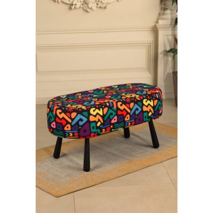 benco dekoratif bench - modern renkli -  gürgen ayaklı -  oval puf - çok amaçlı kullanım - modern bench