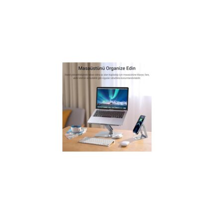 Mena Rise Yükseklik ve Eğim Ayarlı Ergonomik Metal Laptop 11-17 Inch Arası Dizüstü Bilgisayar, Ayarlanabilir - Görsel 2