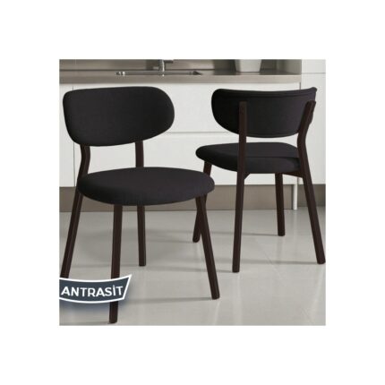 Canisa Axton Serisi Sabit Mdf 90X168 Atlantik Çam Mutfak Masa Takımı 4 Siyah Sandalye - Görsel 3