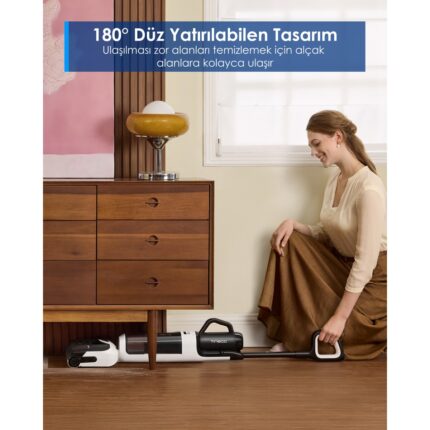 Tineco Floor One Switch S6 Stretch Kablosuz Akıllı Islak Kuru Elektrikli Süpürge, Zemin Temizleyici Paspas, 21KPA Güçlü Emiş, Çoklu Yüzey Için 5i1 Arada Süpürge - Görsel 4
