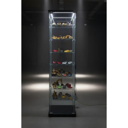Artinoks Home 7 RAFLI LEDLİ CAM VİTRİN SİYAH (Gümüşlük, Büfe, Koleksiyon, Sunu, Sergi, Kitaplık) - Görsel 5