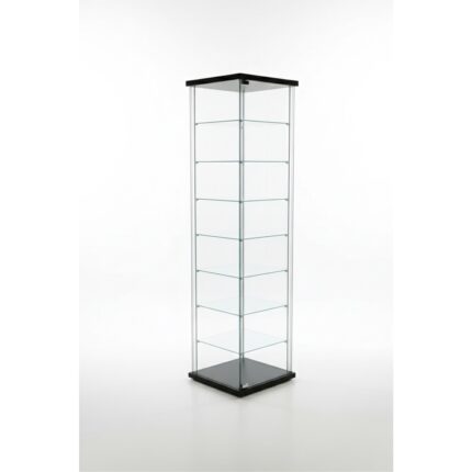 Artinoks Home 7 RAFLI  SADE CAM VİTRİN SİYAH (Gümüşlük, Büfe, Koleksiyon, Sunu, Sergi, Kitaplık) - Görsel 5