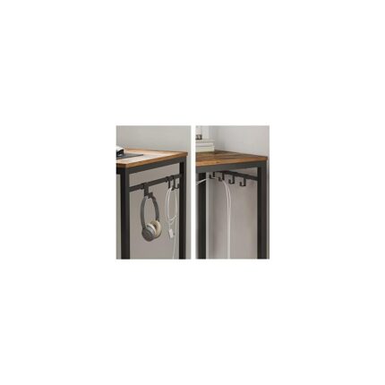 Storemax Bilgisayar Masası, 8 Kancalı Ofis Masası, 120 x 60 x 75 Cm, Metal, Endüstriyel Tasarım, - Siyah LWD58X - Görsel 3