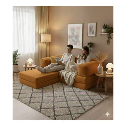 Dechome 200X200 Köşe Takımı |kadife | Köşe Koltuk | Modüler Köşe Takımı | Yataklı L Koltuk | Fitilli Kadife | Yıkanabilir Fitilli Kadife Kumaş