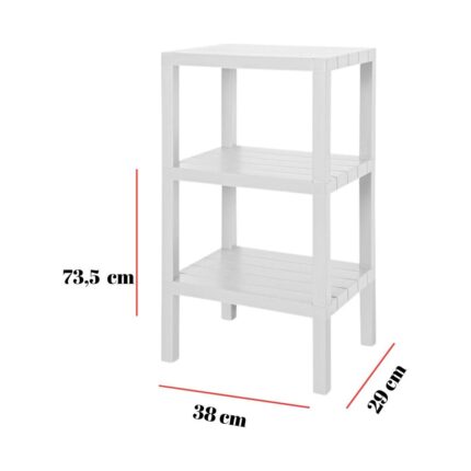 Mustran 3 Katlı Beyaz Raf Kitaplık & Banyo Düzenleyicisi 73,5 CM-BRNS0048 - Görsel 2