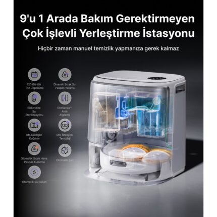 Narwal Freo Z10 Ultra Akıllı Robot Süpürge Gri,18.000PA Emiş Gücü - Görsel 4
