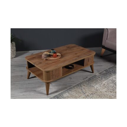 Hey Modüler Mobilya Kumsal Oval Kenar 100* 60 Orta Sehpa Ceviz